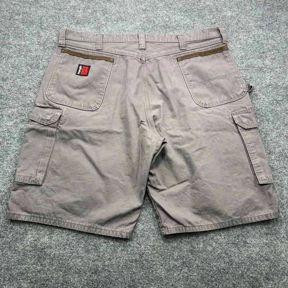 Wrangler Riggs Workwear Cargo Shorts Mens 40 Gray 10in Ripstop Durable Workwear